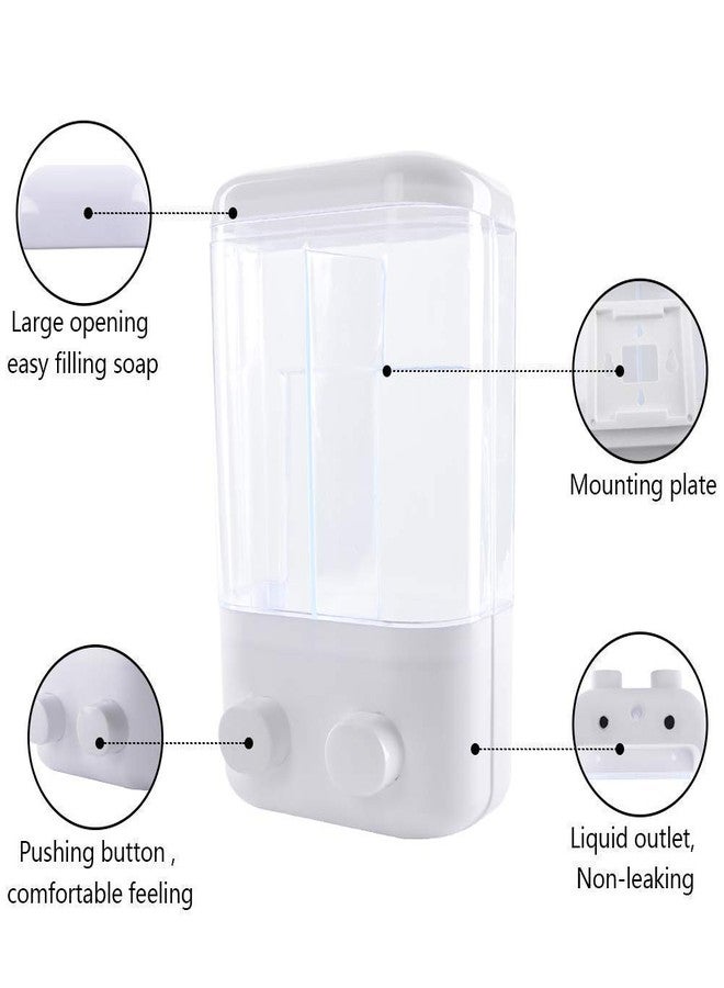 GION 2 in 1 Wall Mount Soap Dispenser Clean Bathroom Multi Purpose Twin Head Easy Separated & Assembled Double Head Touch Soap Dispenser Shampoo/Conditioner/Lotion Gel Dispenser (1Pcs) - Image 3
